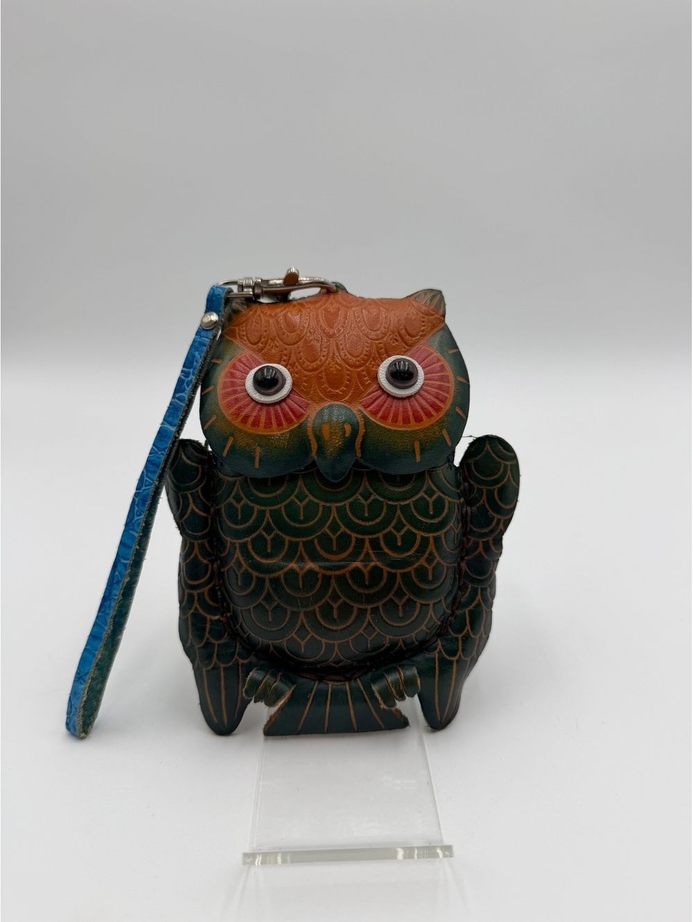handcrafted 3D leather owl coin purse